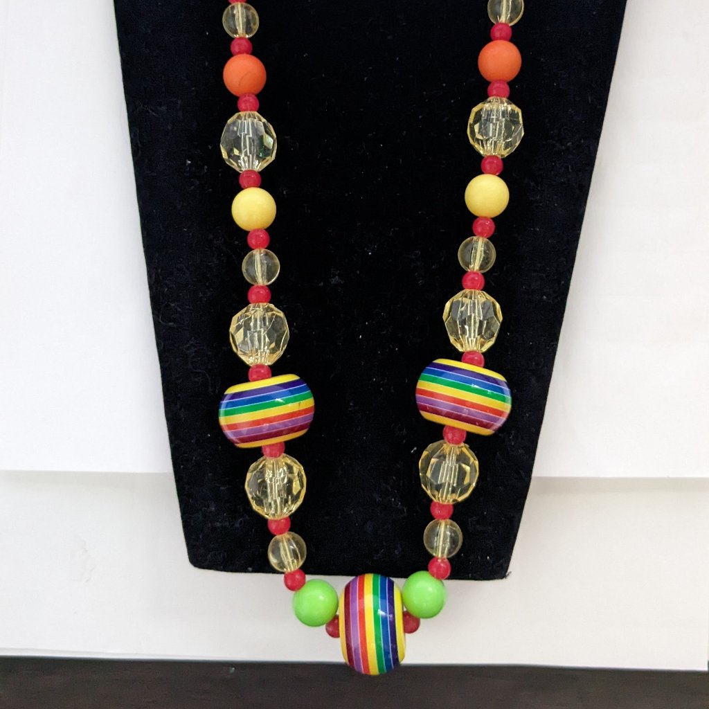 Claire's Colorful Faceted Round Beaded Acrylic Necklace